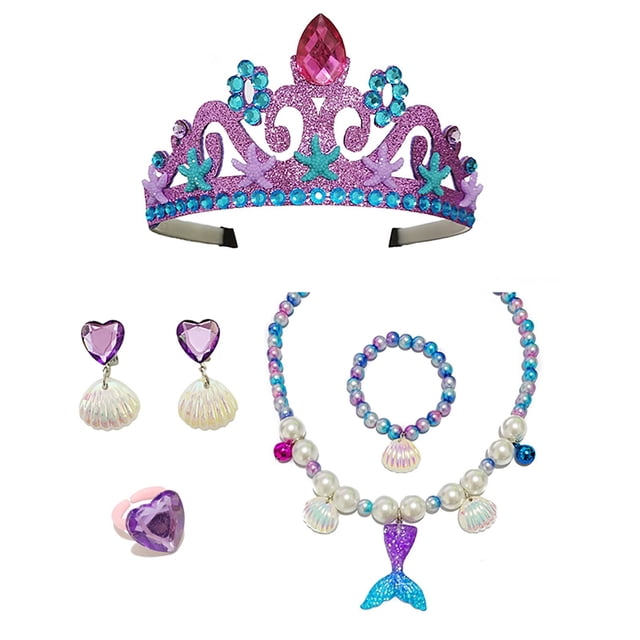 Juguete de Joyería de Princesa CUTICAT Juego de Simulación de Disfraces de Niñas Violeta Colgante de sirena
