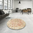 thumbnail image 3 of Ahgly Company Indoor Round Abstract Wheat Beige Abstract Area Rugs, 8' Round, 3 of 6