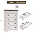 thumbnail image 2 of FIAKOA Ensemble de Commode Haute pour Chambre et Ensemble de Tables de Nuit, Ensemble Complet de Meubles de Chambre Style Ferme avec Rangement Spacieux, 4 Pcs, Blanc, 2 of 9