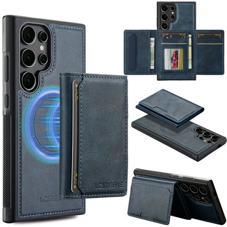 For Samsung Galaxy S24 Ultra S24 Plus S24FE Phone Case Wallet Case with Card Holder Magnetic For Samsung Galaxy S24 Ultra Leather Phone Cases