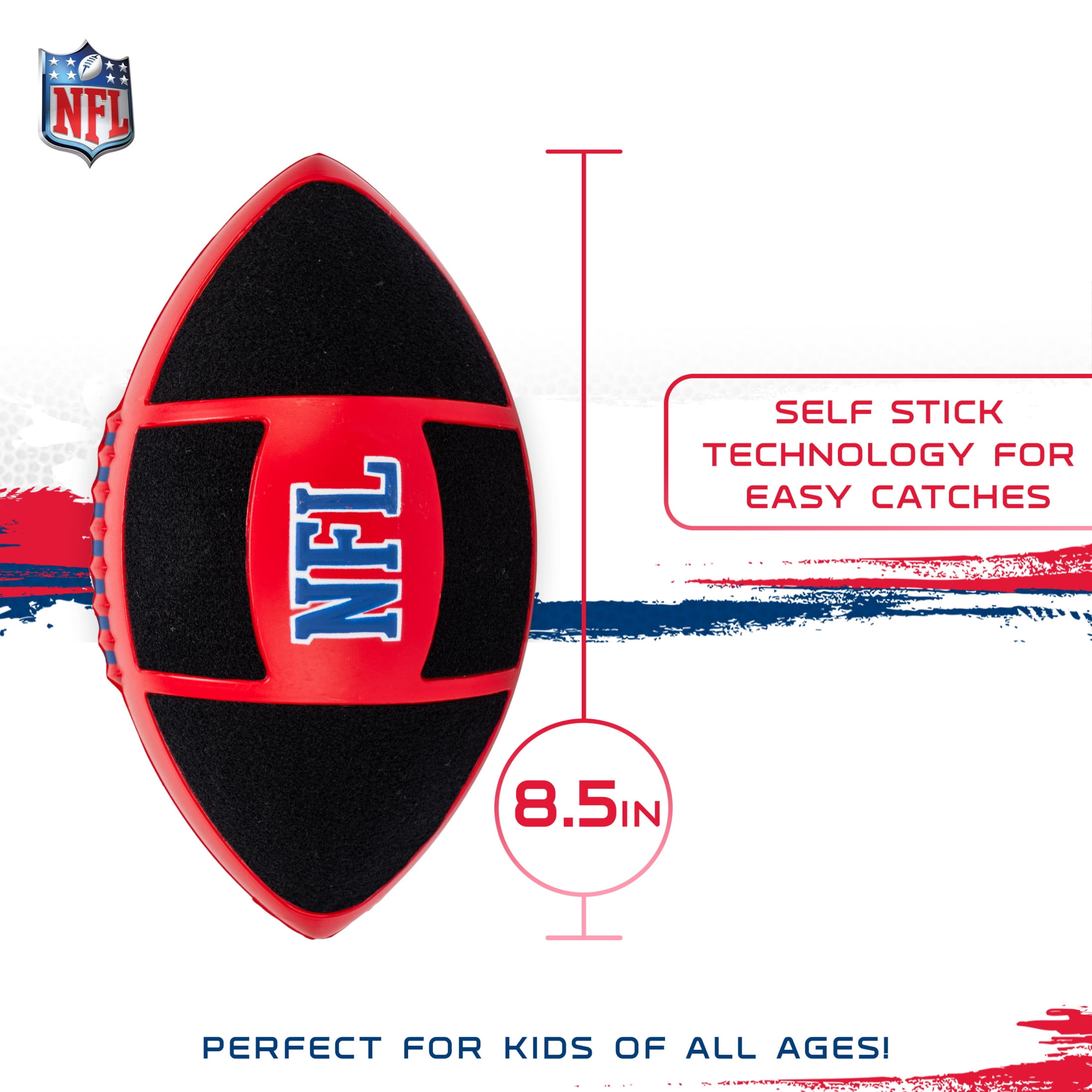 Franklin Sports NFL Kids Football + Receiver Glove Set - NFL Sticky Fingers Easy Catch Junior Ball+ Gloves - Foam Football with Self-Stick Cover