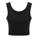 thumbnail image 1 of Camisa sin mangas para mujer Camiseta sin mangas corta básica con cuello redondo fruncido lateral, 1 of 5