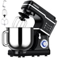 thumbnail image 1 of QinaQin Batidora de pedestal de 7.5 QT y 660 W, cabezal inclinable, 10 velocidades, con gancho, batidor y protector contra salpicaduras, 1 of 9