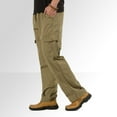 thumbnail image 4 of NIEWTR Men's Cargo Pants with Pockets Color Solid Jogger Running Straight Leg Pants with Pockets Mens Men's pants Cargo Pants Athletic Lounge Pants (Yellow,4XL), 4 of 6