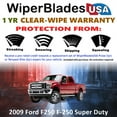 thumbnail image 2 of 2009 Ford F250 F-250 Super Duty Beam Wiper Blades Wipers w/1yr Warranty (Set of 2) (WiperBladesUSA), 2 of 5
