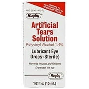 Rugby Artificial Tears Solution Sterile Lubricant Eye Drops, 15 mL