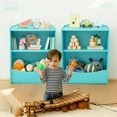 thumbnail image 6 of Wood 2 Tier Toy Storage Organizer Bookshelf and Toy Organizer, Book Display Shelf for Kids Rooms Playroom, Nursery, 6 of 6