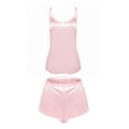 thumbnail image 6 of Sexy Sleepwear Lingerie Satin Pajamas Cami Shorts Set Nightwear for Ladies Womens Nightgown Lingerie Night Wear Sets, Solid Color S-XXL Pink, 6 of 8