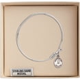 thumbnail image 3 of 6 1/4 inch Round Eye Hook Bangle Bracelet w/ Blessed Miguel Pro in Sterling Silver, 3 of 3