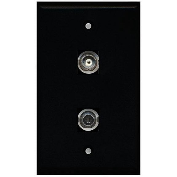 RiteAV - Black 1 Port 3.5mm 1 Port BNC Wall Plate
