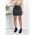 thumbnail image 3 of Wenseny Sides Slit Pencil Skirt A-Line Leather Sheath Skirt for Women Youth Teenagers Black L, 3 of 8