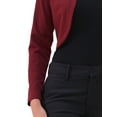 thumbnail image 5 of INSPIRE CHIC Women's Cropped Bolero Shrug Long Sleeve Crew Neck Lightweight Knit Cardigan S Dark Red, 5 of 6