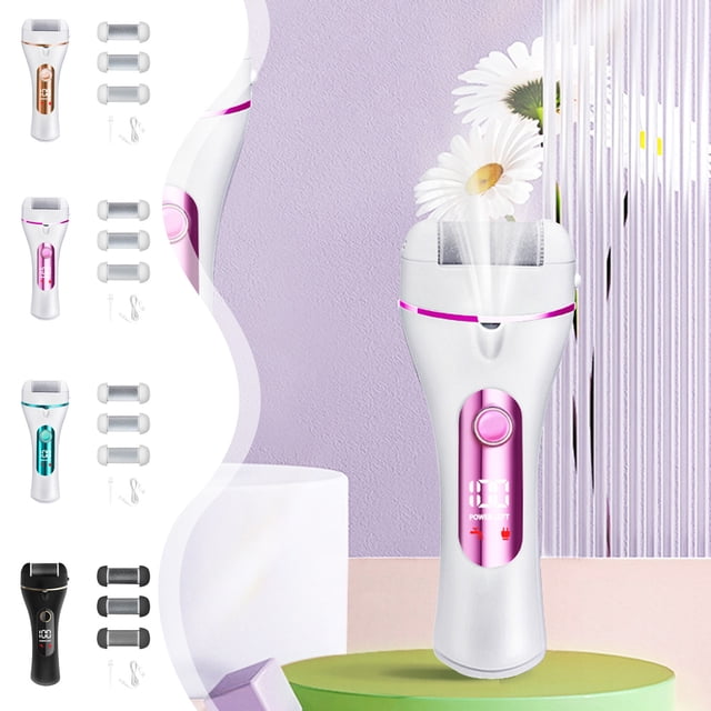 Xihbxyly Lima de Pies con Pantalla Digital, Velocidad Ajustable, Carga Usb, Herramienta para Eliminar Callos, Rejuvenece Los Pies, Diseño Portátil, Indicador de Batería, Cuidado de La Salud y La Bell