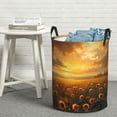 thumbnail image 6 of Goofa Sunflower Sunset Rainfall Printed Circular Hamper,Laundry Basket with Handles,Storage Baskets Foldable,Large Capacity Laundry Hamper-Small, 6 of 6