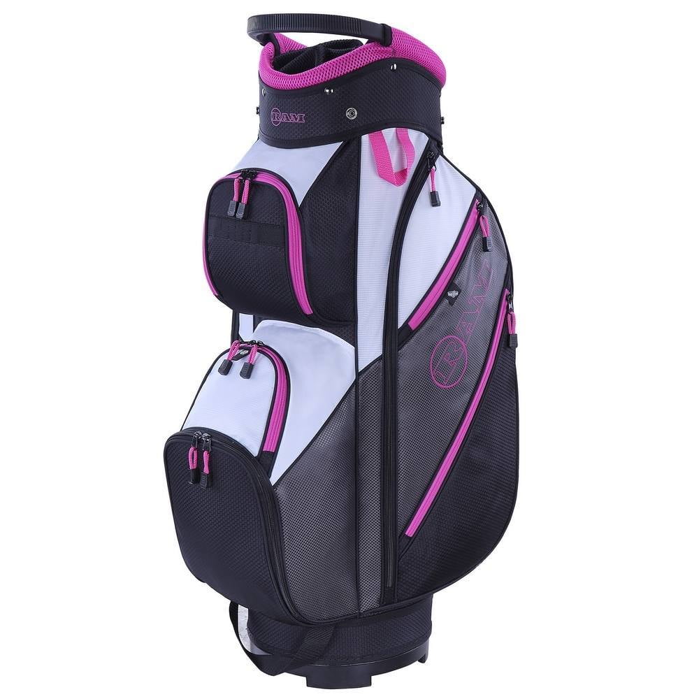 Ram Golf Lightweight Ladies Cart Bag with 14 Way Dividers Grey/Pink ...