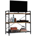 thumbnail image 4 of Sauder Iron City Engineered Wood/Metal Console Table in Checked Oak/Black, 4 of 13