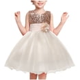 thumbnail image 2 of ATOGUTA Tulle Dress for Girls Tulle Princess Pageant Dress for Wedding Kids Gowns with Bow-knot White, Size 3T-10, 2 of 5