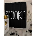 thumbnail image 4 of SPOOKY Halloween White Letter Black Texture Shower Curtain Set ，Waterproof Fabric Shower Curtains Shower Curtains for Bathroom,Bathroom Decor 54x"78", 4 of 6
