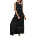 thumbnail image 1 of Ichuanyi liquidación para mujeres verano larga pola redonda redonda sin mangas de la cintura con vestido de cintura larga vestida de sol. ICHUANYI WER202308213814, 1 of 7