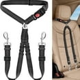thumbnail image 5 of 2pcs Double Dog Seat Belt, New Dual Pet Car Headrest Restraint Safety Seatbelt No Tangle Dog Leash Duty Adjust Elastic Bungee Puppy Lead Splitter Connect Harness in Vehicle Travel for 2 Dogs, 5 of 5
