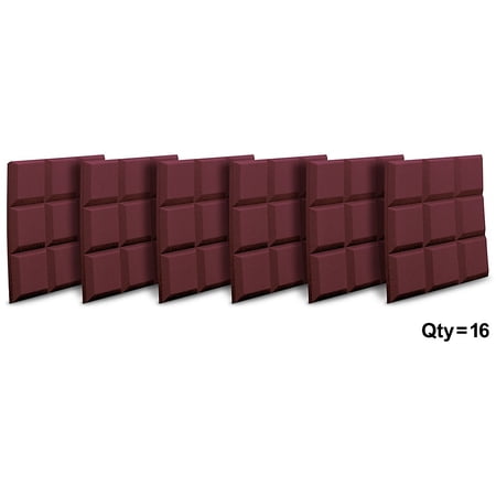 Auralex SonoFlat 2 x2 x2 Grid Panels 16-Pack Burgundy