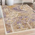 thumbnail image 1 of Ethnic Area Rug with Non-Slip Backing, Grunge Themed Abstract Artwork of Traditional Tribal Shapes and Ornaments, Quality Carpet for Bedroom and Dorm Room, 4' X 5.7', Pale Earth, by Ambesonne, 1 of 6