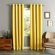 SAMIMPORT-2011 (#32) Hotel Quality Silver Grommet Top, Faux Silk 1 Panel Yellow Solid Thermal Foam Lined Blackout Heavy Thick Window Curtain Drapes Grommets 95" Length