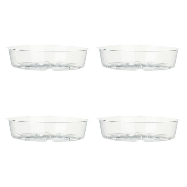 Almencla 4 Pcs Soucoupes de Plantes Transparentes Plateau de Croissance Rond 6 Pouces
