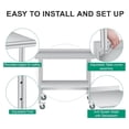 thumbnail image 3 of EastVita 36x24 Inches Stainless Steel Prep Work Table with Backsplash and 4 Caster Wheels Commercial Heavy Duty Kitchen Worktable Adjustable Under Shelf for Restaurant Business Home Outdoor Use, 3 of 6