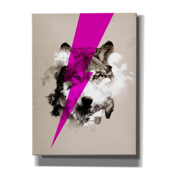 Epic Graffiti 'Wolf Rocks' by Robert Farkas, Giclee Canvas Wall Art, 40"x54"