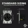 thumbnail image 6 of ELEGRP 50 Amps Range Power Receptacle,125/250V Flush Mounting Power Outlet, NEMA 10-50R, Straight Blade Range Outlet, Non-Grounding, 3 Pole 3 Wire, UL Listed, 1 Pack, 6 of 7