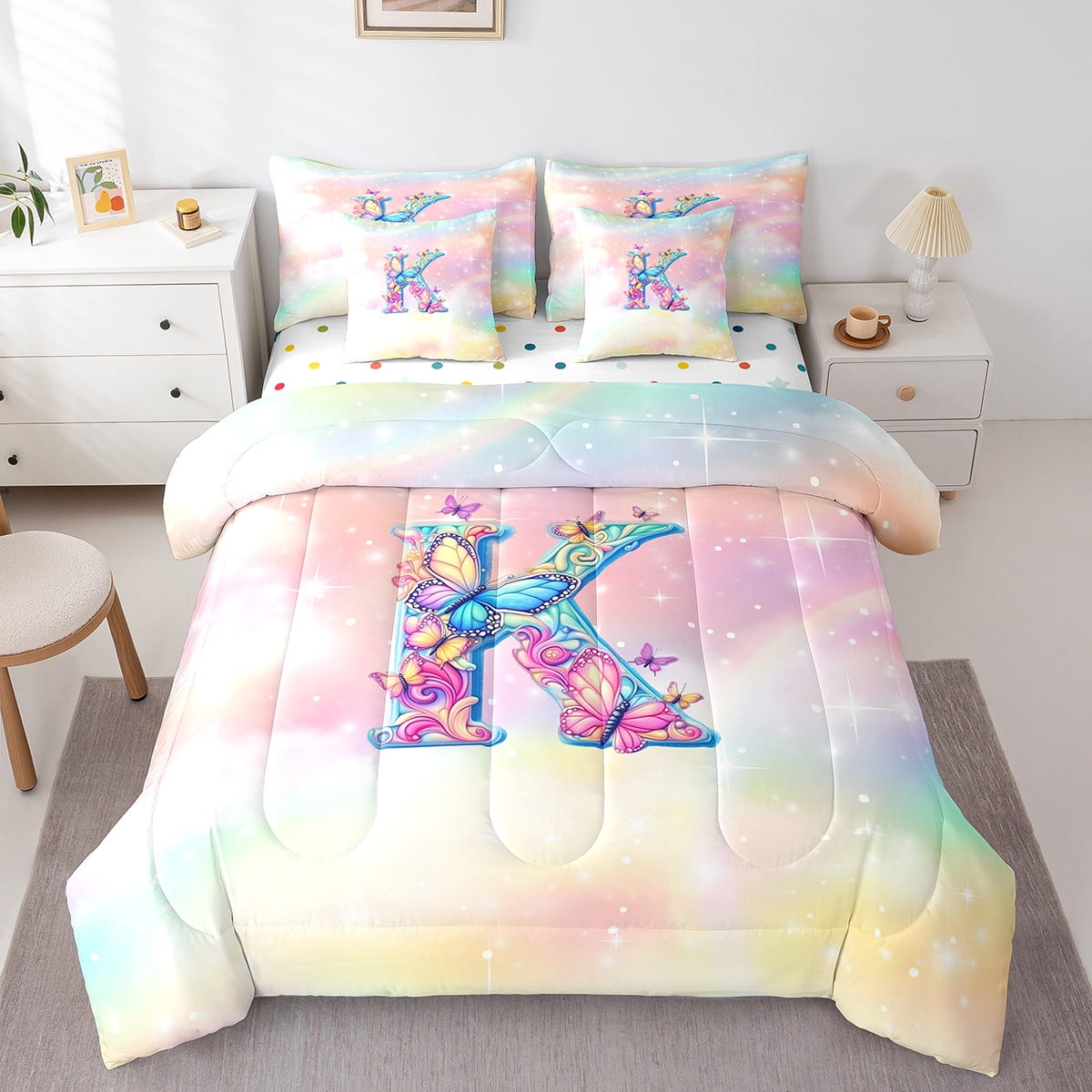 Erosebridal Monogrammed K Bedding Sets King Size, Initial Letter ...