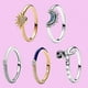 thumbnail image 2 of Pandora 2023 verano celeste azul brillante luna y sol anillo para las mujeres cóctel apilable dedo banda moda plata 925 fina Jewellry oro blanco azul dúo pavimentar anillo, 2 of 4