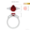 thumbnail image 5 of ANGARA Lab Grown 2.7 Ct Pear Shape Ruby Side Stone Engagement Ring with Diamonds for Women in 14K White Gold (Size-10x8mm) | July Birthstone, Anniversary, Jewelry Gift for Women | Lab-Grown Ruby Ring, 5 of 8