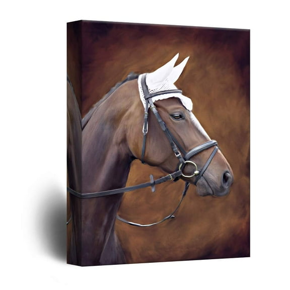 wall26 - Canvas Wall Art - Red Horse Portrait - Giclee Print Gallery Wrap Modern Home Art Ready to Hang - 24x36 inches