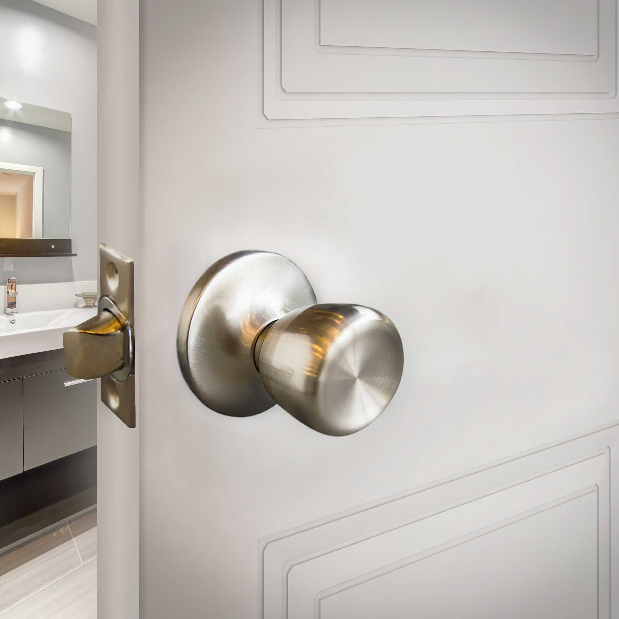 Design House WM772866 Terrace 6-Way Universal Passage Hall and Closet Door Knob Satin Nickel