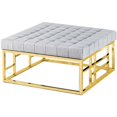 thumbnail image 1 of Best Master Furniture Coque 36" Carrée Moderne Plaquée Or en Gris, 1 of 1