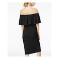 thumbnail image 2 of DONT YOU DARE Womens Black Off Shoulder Below The Knee Evening Body Con Dress XL, 2 of 2
