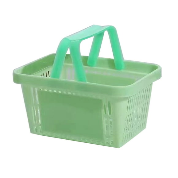 Birdeem Shopping Baskets 5.7 L Plastic Shopping Baskets with Handles Black Store Baskets Retail Baskets for Market Grocery Supplies Thrift Convenience Storage