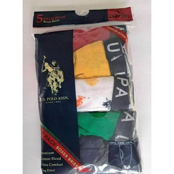 U.S. Polo Assn. Boys Boxer Briefs, 5-Pack, Sizes S-XL