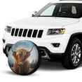 thumbnail image 2 of KAKALAD Beautiful Highland Cow 10 Spare Tire Cover Universal Vehicle Accessories Buckle Car Tools 15”in, 2 of 6