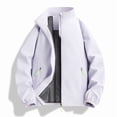 thumbnail image 5 of Zenithor Men's Windbreaker Jacket, Lightweight Full Zip Stand Collar Long Sleeve Outdoor Jacket with Pockets for Hiking Cycling Casual Wear Purple(S-4XL), 5 of 9