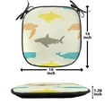 thumbnail image 5 of Animal Chair Seating Cushion, Pattern with Whale Shark and Turtle Aquarium Doodle Style Marine Life, Soft Seat Pads for Office with Anti-slip Backing, 16"x16", Ivory Taupe Peach, by Ambesonne, 5 of 7