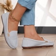 thumbnail image 6 of Women's Wide Width French Style Buckle Loafers, Faux Leather Round Toe Slip-On Lightweight Casual Dress Shoes for Daily Wear, White/Multi-Color, 6 of 10