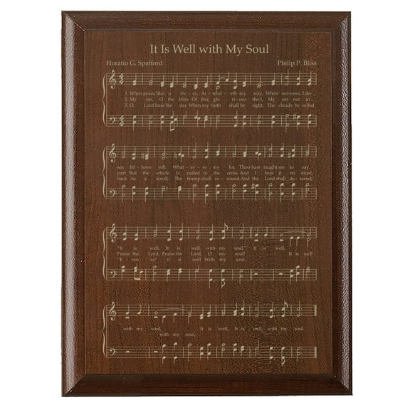 Sheet Music Wall Art Decor Plaque 9x12 - It Is Well With My Soul