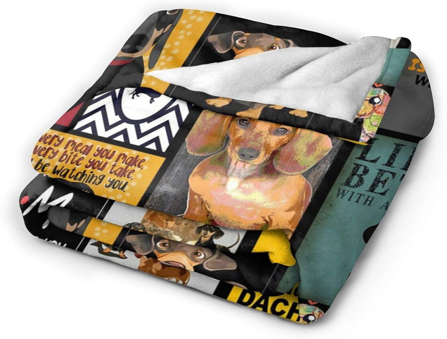 Blankets and Throws Dachshund Dog Flannel Fleece Blankets for Men Women Cozy Fuzzy Sofa Blanket for Couch Office Outdoors Large Reversible Bed Blanket Christmas New Year Birthday Gifts 80"x60"