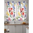 thumbnail image 2 of Spring Flower Curtains 45 Inch Length,Sheer Curtains for Bedroom Living Room Window Abstract Gradient Blue Purple Red Green Rod Pocket Drapes Kitchen Curtains Small Half Window 52"x45" 2 Panels, 2 of 7