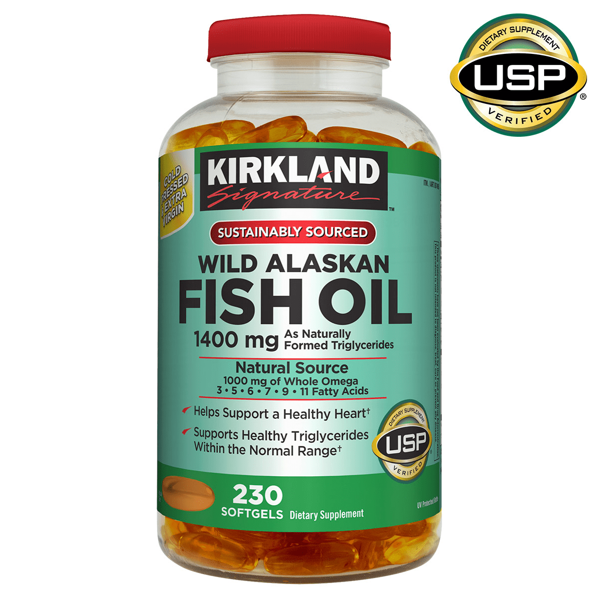 K.S Wild Alaskan Fish Oil 1400 Mg., 230 Softgels