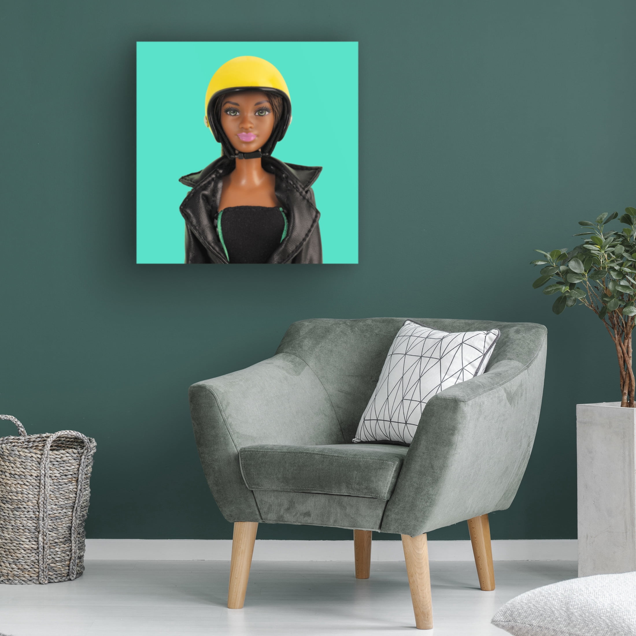 Canvas Wall Art - Julia Ramiro 'Safety First.1' Wall Art for Living Room, Bedroom, or Office Décor by Trademark Fine Art - 24 x 24 Inches