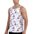 thumbnail image 2 of Fotbe Orchids Flowers Pattern Men's Quick Dry Workout Tank Top Gym Muscle Tee Fitness Bodybuilding Sleeveless T Shirt Breathable Workout Shirt-Medium, 2 of 9
